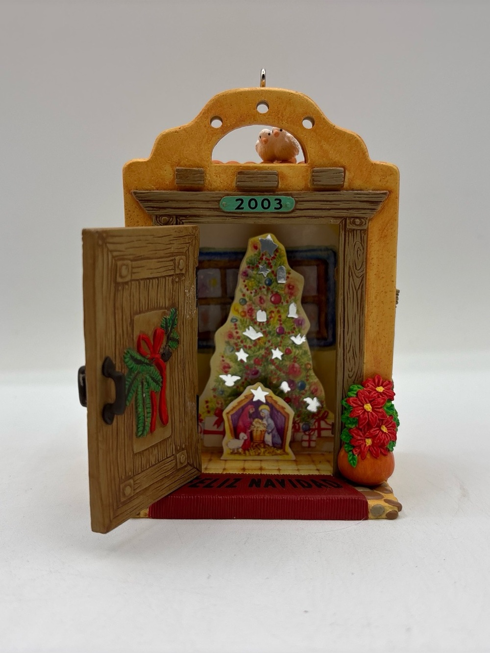 Hallmark Keepsake Ornament Dated 2003 Vintage Feliz Navidad Handcrafted